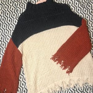 POL raw edge sweater